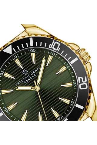 Reloj de cuarzo de acero inoxidable chapado en ion de oro amarillo - Dorado y negro - Walter Bach