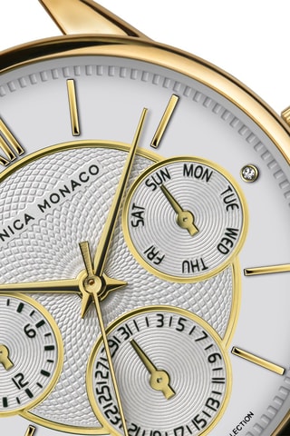 Reloj de cuarzo de piel y diamantes