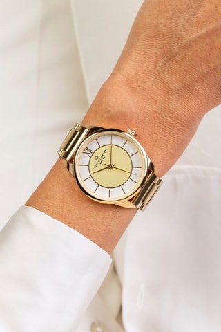 Reloj de cuarzo de acero - Dorado y blanco - Frederic Graff