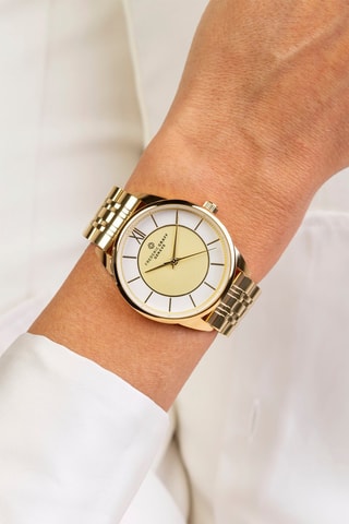 Reloj de cuarzo de acero - Dorado y blanco - Frederic Graff