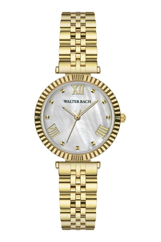 Reloj de cuarzo de acero y nácar - Walter Bach