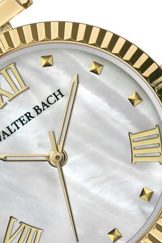 Reloj de cuarzo de acero y nácar - Walter Bach
