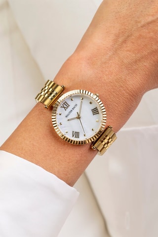 Reloj de cuarzo de acero y nácar - Walter Bach