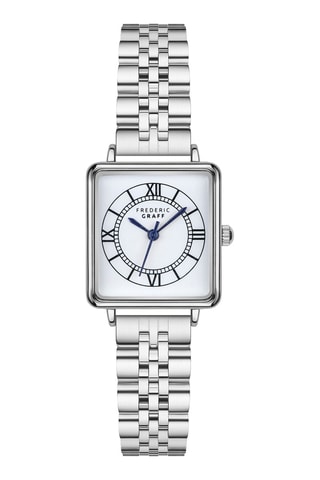 Reloj de cuarzo de acero - Plateado y blanco - Frederic Graff
