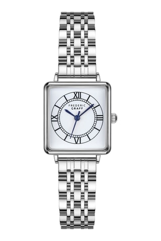 Reloj de cuarzo de acero - Plateado y blanco - Frederic Graff