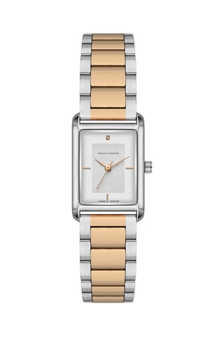 Reloj de cuarzo de acero y diamante