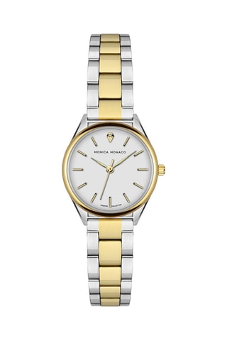 Reloj de cuarzo de acero y diamante