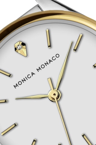 Reloj de cuarzo de acero y diamante