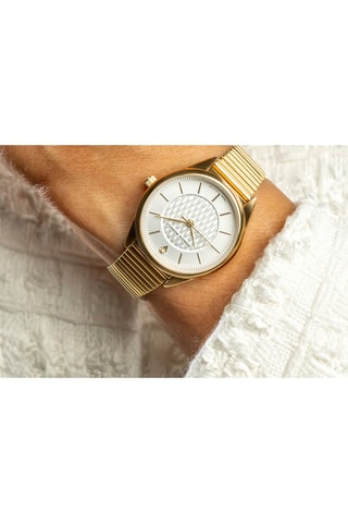 Reloj de cuarzo de acero y diamante