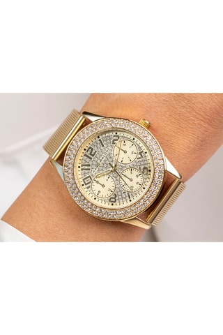 Reloj de cuarzo de acero - Dorado