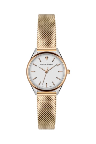 Reloj de cuarzo de acero y diamante