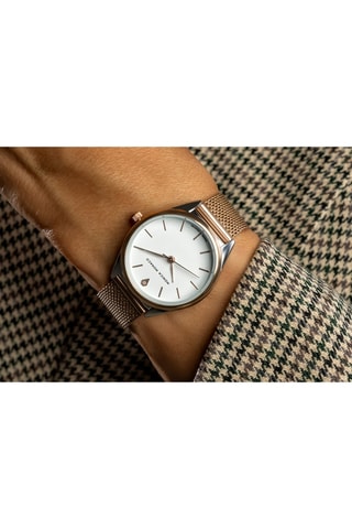 Reloj de cuarzo de acero y diamante