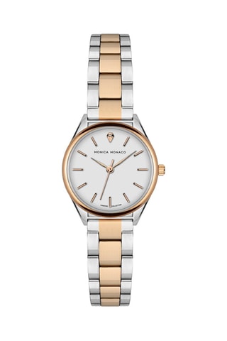 Reloj de cuarzo de acero y diamante