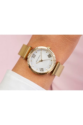 Reloj de cuarzo de acero y diamante