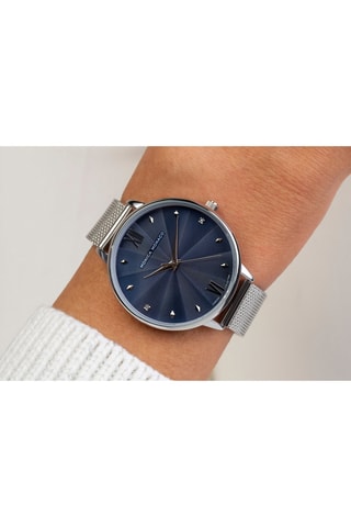 Reloj de cuarzo de acero y diamante