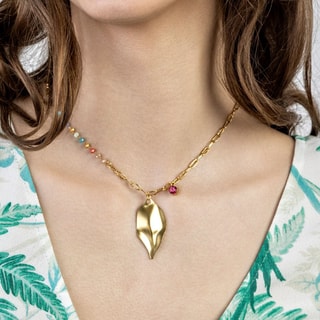 Collar Reagan - Acero inoxidable y cristal