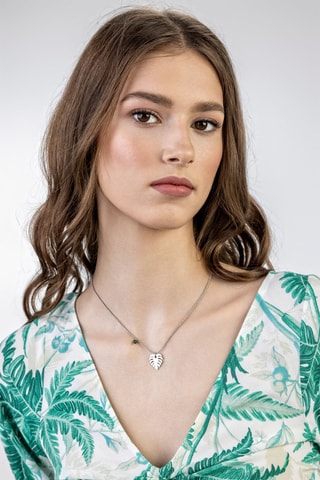 Collar Katherine - Chapado en ion de plata y malaquita