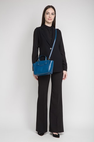 Leren Handtas Elettra - Donkerblauw 