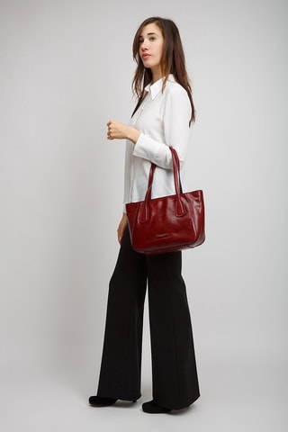 Leren Handtas Maddalena - Bordeauxrood