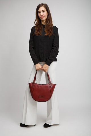 Leren Handtas - Bordeauxrood