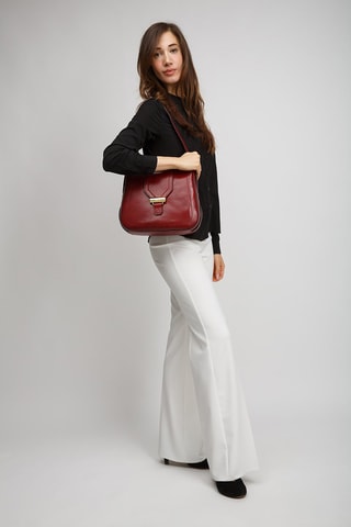 Leren Handtas Benedetta - Bordeauxrood