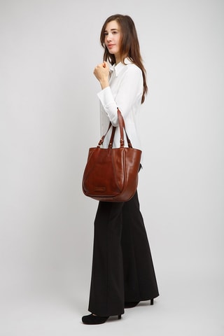 Leren Handtas Brigida - Bruin