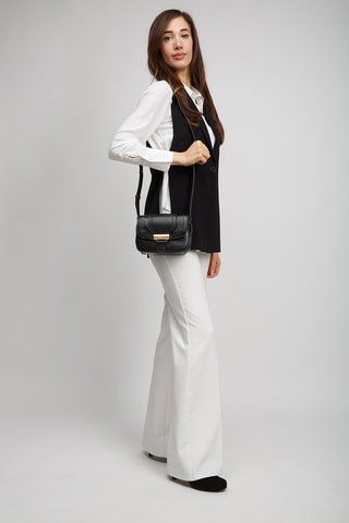 Leren Schoudertas Benedetta - Zwart