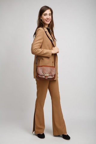 Leren Schoudertas Benedetta - Camel