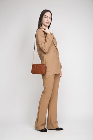 Leren Schoudertas Elettra - Bruin