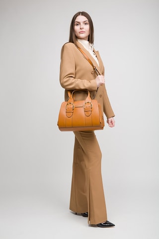 Leren Schoudertas Elena - Cognacbruin