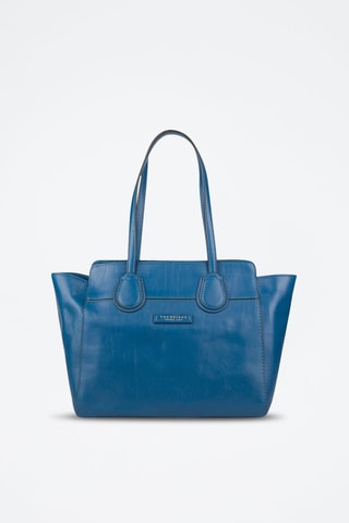 Leren Shopper Elettra - Donkerblauw 