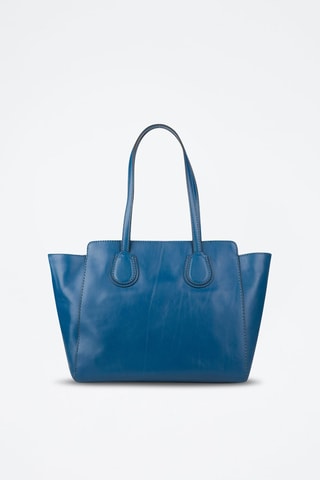 Leren Shopper Elettra - Donkerblauw 