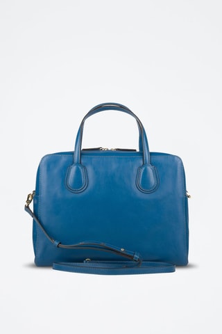 Leren Aktetas Elettra - Donkerblauw 