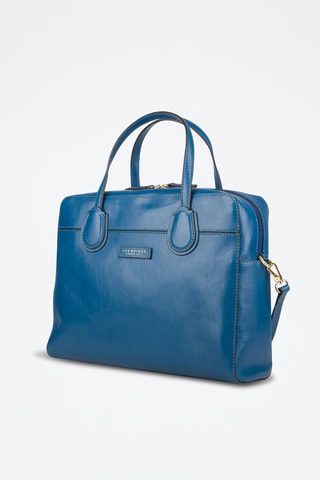 Leren Aktetas Elettra - Donkerblauw 