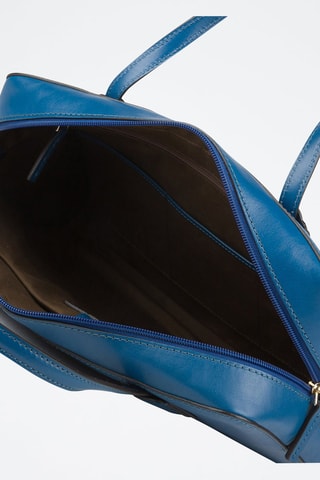 Leren Aktetas Elettra - Donkerblauw 