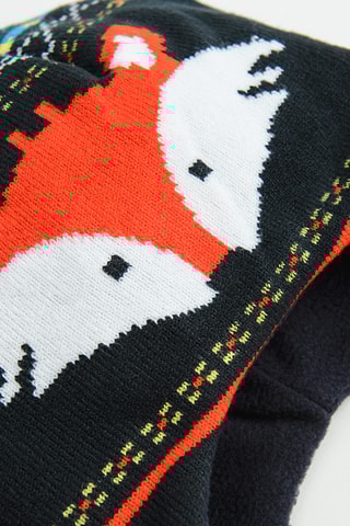 Muts met Pompons - Marineblauw