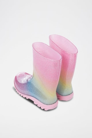 Regenlaarzen Roze en Geel