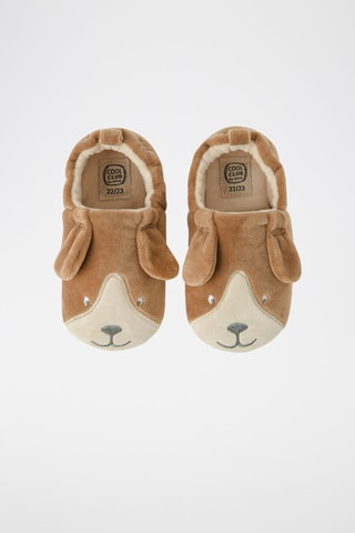 Pantoffels met oortjes - Lichtbruin