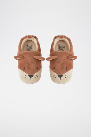 Pantoffels met oortjes - Bruin 