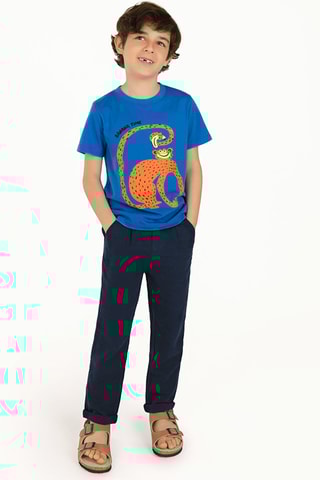 Linnen Broek Marineblauw