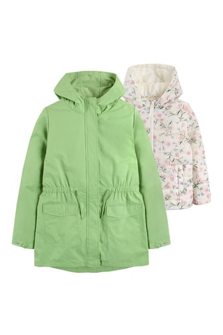 2-in-1 Parka - Lichtgroen en Ecru