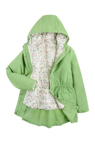 2-in-1 Parka - Lichtgroen en Ecru