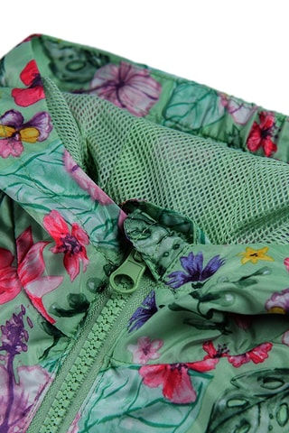 Jasje met Capuchon Zeegroen en Roze