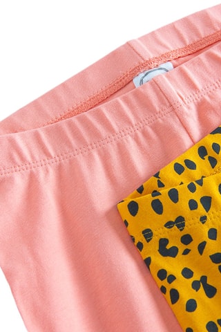 2 Leggings Roze en Geel