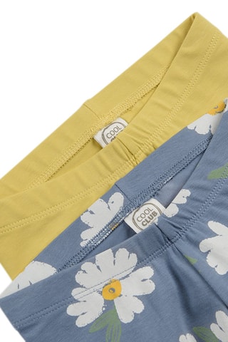 2 Leggings - Mosterdgeel en Indigoblauw