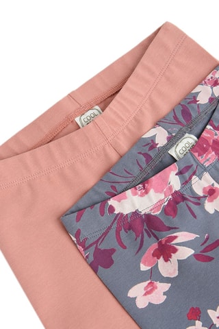 2 Leggings - Roze en Donkergrijs