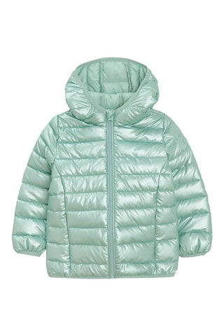 Gewatteerde Jas met Capuchon - Zilverkleurig