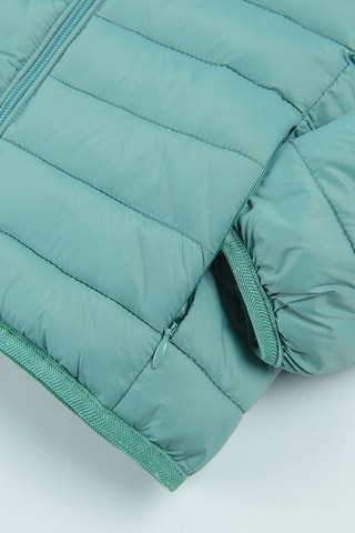 Gewatteerde Jas met Capuchon - Turquoise