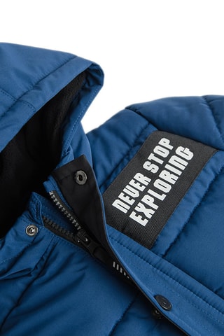 Gewatteerde Jas met Capuchon - Marineblauw