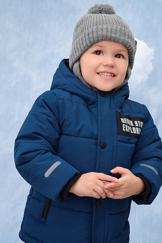 Gewatteerde Jas met Capuchon - Marineblauw